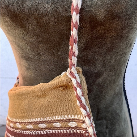 Brown and Tan Geometric Crossbody Bag - Picture 3 of 3